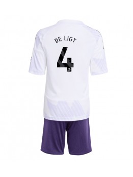 Billige Manchester United Matthijs de Ligt #4 Bortedraktsett Barn 2025-26 Kortermet (+ Korte bukser)
